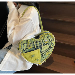 Commercio all'ingrosso borse a <span class=keywords><strong>tracolla</strong></span> in jeans <span class=keywords><strong>blu</strong></span> su tela di jeans Design Denim per le donne - Product Image 6