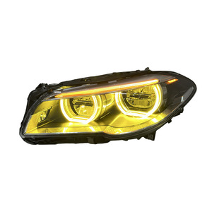 Feux avant bicolores SJC pour BMW Série 5 F10 F18 520i 525i 2011-2017, style yeux d'ange LED jaune et blanc - Product Image 2