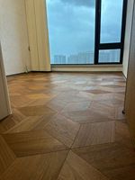 Parquet hexagonal en noyer noir, parquet multicouche en bois d'ingénierie avec motif décoratif