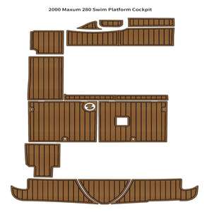 Plancher en bois de teck EVA Maxum 280 2000, très vendu, pour yachts et bateaux, installation facile par clic, design moderne pour une utilisation en extérieur - Product Image 5