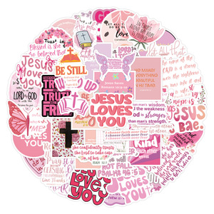 55 pezzi rosa bibbia <span class=keywords><strong>frase</strong></span> cristiana Graffiti adesivi per <span class=keywords><strong>parete</strong></span> tavola decorazione gesus ti amo citazione adesivo - Product Image 2