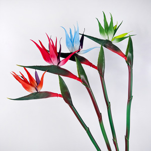Fleur artificielle d'oiseau de paradis à tige unique en plastique et tissu, pour décoration intérieure, accessoire de mariage, toucher naturel, haute simulation - Product Image 2