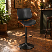 Ensemble de 3 tabourets de bar modernes pivotants avec dossier en cuir PU pour comptoir de bar, tabourets en métal réglables, chaises de bar