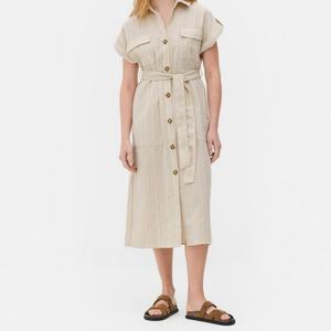 Robe Chic en Lin 100% Naturel pour l'Été 2025 – Tenue Décontractée en Coton et Lin pour Femme - Product Image 1