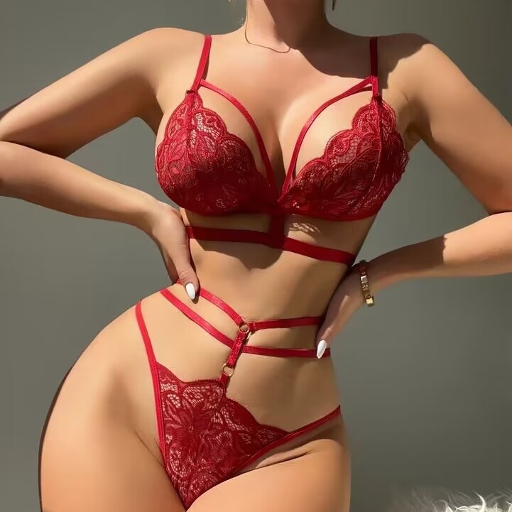 IStapromo Gifts Bulk Valentines Day Lingerie Vendor Nighty Sexy 2 Piece Lace Women Lingerie Set