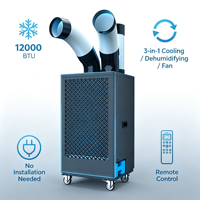 Climatiseur portable 12000 BTU, sans installation, prêt à l'emploi, avec minuterie 24h pour atelier, garage, tente, usage commercial