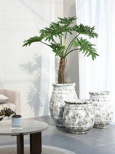 Nouveau <span class=keywords><strong>pot</strong></span> à <span class=keywords><strong>fleurs</strong></span> d'art <span class=keywords><strong>en</strong></span> ciment respirant, fait main, de style chinois antique du <span class=keywords><strong>sud</strong></span>, sur pied, pour salon et jardin, grand format - Product Image 2
