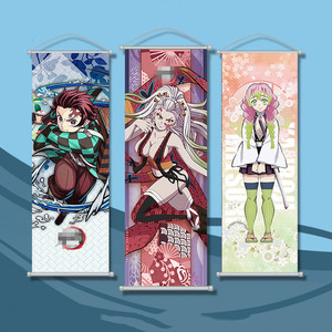 15 styles de bannières murales personnalisables avec des images de démons Kimetsu Kamado <span class=keywords><strong>Nezuko</strong></span> Kanroji, bannières murales suspendues, affiches, défilements muraux d'anime - Product Image 1