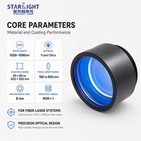 1030-1090nm 300W Lensa F-Theta Daya Tinggi F160 F254 F420 F500 F850 Silika Terpadu untuk Laser Serat