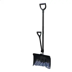 Snow Shovel With Steel Handle 18-Inch Plastic Shovel Push and Scoop Combination Blade For Garden and Road