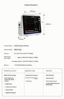 Moniteur ECG multiparamètres médical personnalisé Pomath JZ-YPM8000C, détecteur de tension artérielle, de fréquence cardiaque, d'oxygène, de température des animaux de compagnie, CE