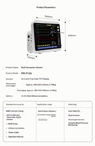 Monitor Médico Multiparamétrico Personalizado Pomath JZ-YPM8000C, Electrocardiograma, Presión Arterial, Frecuencia Cardíaca, Oxígeno, Detector de Temperatura para Mascotas, CE - Product Image 6