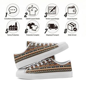 Scarpe in tela Boho personalizzabili con stampa su richiesta, all'ingrosso dalla fabbrica, OEM ODM, con logo personalizzato, sneakers casual FN027-26027050-3 - Product Image 4