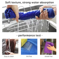 Serviette en microfibre bleue de haute qualité, 35*75cm, séchage rapide, super absorbante, pour le nettoyage premium des voitures et de la maison, serviette de séchage pour voiture