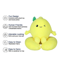 1096 voyage 2 en 1 transfert mignon confortable lavable cou oreiller microlits rempli citron en peluche Convertible avion câlin oreiller
