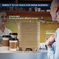 Vente en gros, Portable, Anti-déversement, pâte de papier, tasse à café, porte-boisson, porte-jus, plateau