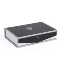 Coffret cadeau personnalisé noir 2mm fermeture magnétique rigide stratification brillante matériaux recyclés pour vernis à ongles huile sérum de soin de la peau