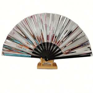Abanico de Mano Plegable de PVC con Diseño Láser, Abanico Grande de Colores Brillantes para Fiestas, Año Nuevo Chino, Regalos Empresariales, Música - Product Image 5
