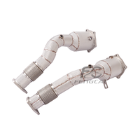 Downpipe Knalpot OEM High Flow 200CELL untuk Porsche Cayenne 957 Turbo 4.8T V8 2006-2010, Upgrade Performa Dumppipe