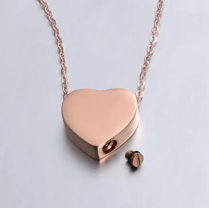 Collier avec pendentif en forme d'urne commémorative pour les cendres, collier en forme de cœur, petit collier ras du cou en CZ, fourniture d'usine