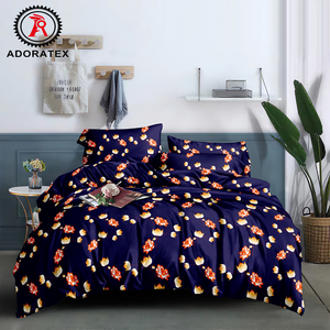 Custom Printed Fabric Ultra Soft <strong>Bed</strong> Sheet <strong>Set</strong> with Flowers Printing Design Drapes for Living Room Bedroom All Season - Product Image 5