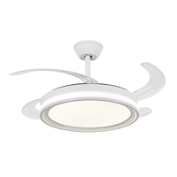 Ventilador de Techo Moderno de 42 Pulgadas con Aspas Retráctiles y Luces, Motor Silencioso de Cobre, para Sala de Estar y Dormitorio, 72W
