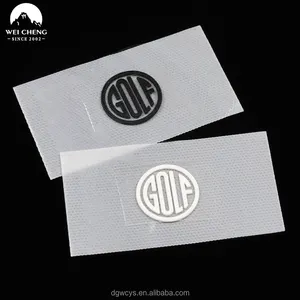 Pabrik setrika berkepadatan tinggi pada cetak kustom 3D garmen Logo silikon Transfer panas cetak mengangkat Label karet untuk pakaian