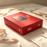 Boîte cadeau rigide rouge personnalisée, boîte d'emballage pliante mate de luxe pour accessoires de produits électroniques, emballage de cadeaux