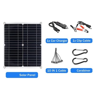 20WフレキシブルデュアルUSB出力ソーラーパネル充電器カーボート携帯電話ポータブル充電器用18Vソーラーパネル - Product Image 5