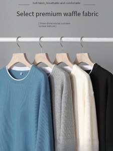 Anti-Pilling Heavyweight Waffle Fabric Oversize T-Shirt Durable Daily Wear Slim Fit <b>Travel</b> Ready - Product Image 2