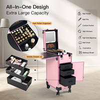 Table à ongles OBOX, géométrique holographique, écologique, pliable, portable, grande capacité, boîte à ongles en nylon pour salon de manucure, studio de beauté