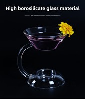 Brûleur d'huiles essentielles en verre transparent, chauffe-parfum à bougie chauffe-plat pour la décoration intérieure, lampe aromatique
