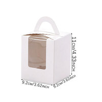 Cajas para Cupcakes con Asa y Ventana, Cajas de Papel para Pastelería, Caja para Pasteles para Fiestas de Cumpleaños y Bodas