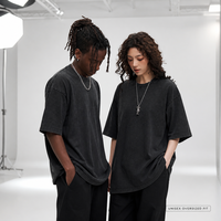 T-shirt Homme Streetwear Rétro Oversize en Coton 100% 230gsm, Lavage Acide, Impression Gonflée, Logo Personnalisé