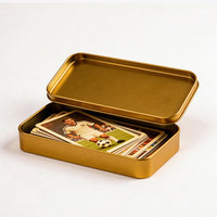 Caja Metálica Rectangular Personalizada para Guardar Cartas del Tarot, Estuche Metálico para Cartas de Juego, para Juegos de Cartas de Adivinación