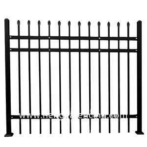 Hot <strong>Sale</strong> Black Wrought Iron Galvanized Steel Fence Outdoor Wrought Iron <strong>Stair</strong> Railing and Iron <strong>Gates</strong> - Product Image 6
