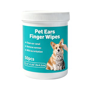 Pet <b>Ears</b> Finger Wipes 50Pcs <b>Clean</b> <b>Ear</b> Canal Remove Earwax Mild No Irritation For Cats And Dogs - Product Image 1