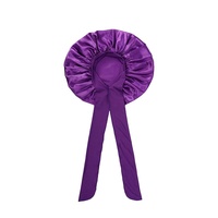 Grande bonnet de nuit en satin élastique à large bord avec nœuds, style européen et américain, pour la protection des cheveux des femmes