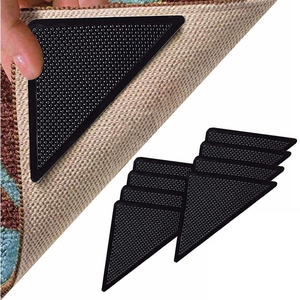 4PCs Anti Skid Corners Pads Reusable Rug Grippers Non Patch Mat Triangle Washable Carpet Grip Adhesive Stopper Tape <b>Sticker</b> - Product Image 1