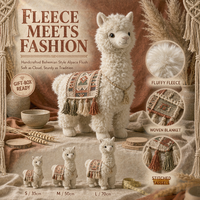 Peluche d'alpaga réaliste personnalisée, artisanat bohème, peluche d'animal moelleuse pour décoration de la maison et cadeau promotionnel