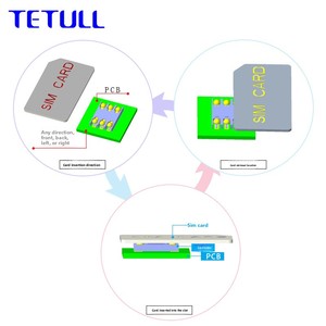 מחבר כרטיס SIM פשוט מסוג SMT עם 6 פינים, עם חיבורים עגולים מצופים זהב, תומך בגבהים של 1.5/1.8/2.0/2.5/3.0H - Product Image 3
