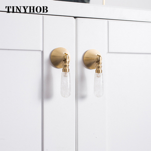 Nhiều Màu Tinh Thể Tự Nhiên + Solid Brass Nhà Bếp Ngăn Kéo Tủ Xử Lý Đồ Nội Thất Màu Hồng Pha Lê Knobs Phần Cứng Tủ Kéo C-3057 - Product Image 3