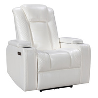 Fauteuil inclinable manuel en tissu, fauteuil inclinable simple avec massage, lumière LED, fauteuil pivotant pour salon, télécommande