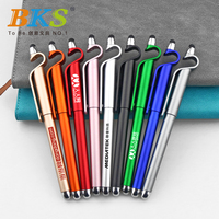 Stylo gel en plastique de couleurs assorties promotionnelles avec logo personnalisé Stylo à chevalet stylet de 0.5mm avec qualité d'impression durable