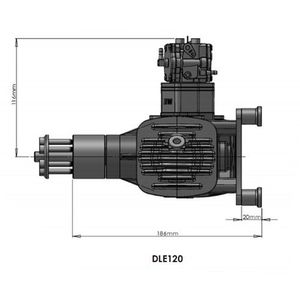 Motor de Gasolina DLE DLE120 con Escape Trasero de 120 CC para Avión RC, 12 HP/7500 RPM - Product Image 5
