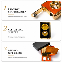 Cutter à cigares de luxe en V avec perforateur intégré, ensemble de ciseaux métalliques à double lame de précision, coffret cadeau premium pour fumeurs, vente en gros B2B