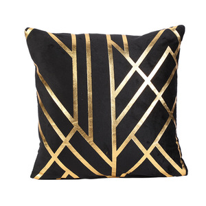 Black Gold Stamping Cushion <strong>Cover</strong> Home <strong>Sofa</strong> Car Decoration Plant Leaves Geometric <strong>Throw</strong> Pillow <strong>Cover</strong> - Product Image 5