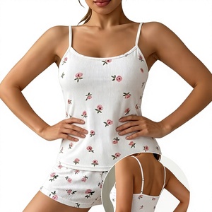 Women's Casual Luxury Pajama Set 100% Cotton ODM Breathable Soft Comfortable Animal Print V-neck Drawstring Closure Oeko-<b>Tex</b> - Product Image 2