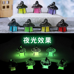 Lanterne miniature qui brille dans le noir, en résine plastique, forme fantaisie, décoration pour la maison, veilleuse, artisanat de bureau - Product Image 1