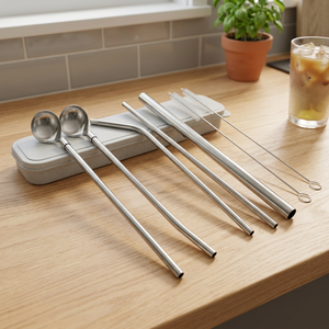 <b>Bar</b> <b>Tools</b> Set 5-Piece Metal Ice Scoop Stirrer Strainer Minimalist Reusable <b>Bar</b> Accessories - Product Image 1
